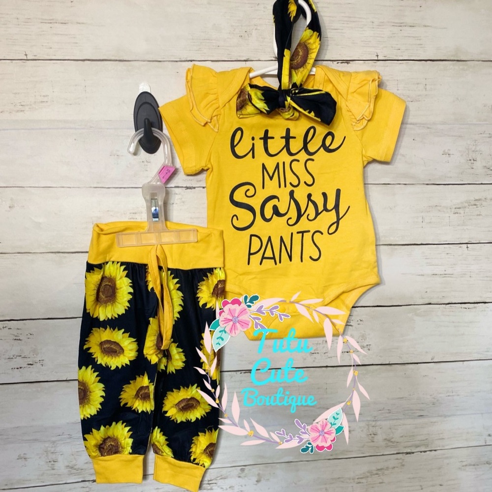 3pc Sunflower outfit